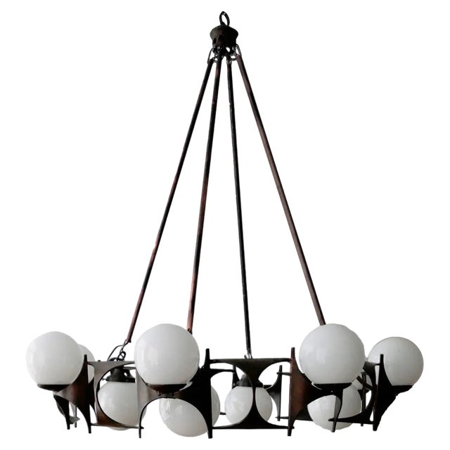 Brutalist Style Chandelier, 1950s For Sale