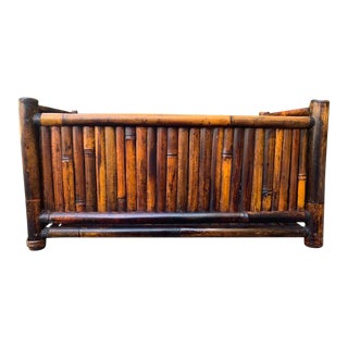 Large Bamboo Rattan Rectangular Planter For Sale