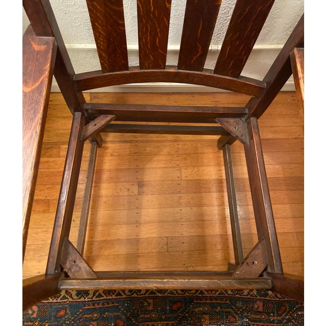1910s 1910s Antique Stickley Era Mission Oak Arm Chair For Sale - Image 5 of 8