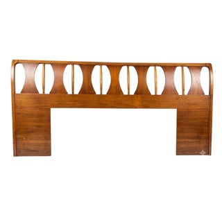 Mid-Century Modern Kent Coffey Perspecta Walnut & Rosewood King Headboard For Sale