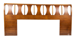 Mid-Century Modern Kent Coffey Perspecta Walnut & Rosewood King Headboard