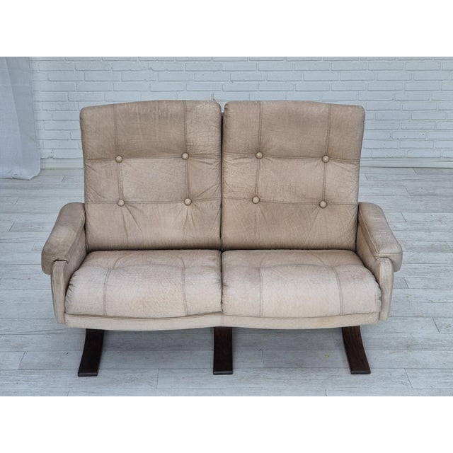 Scandinavian 2 Seater Sofa in Leather, 1970s For Sale - Image 17 of 18