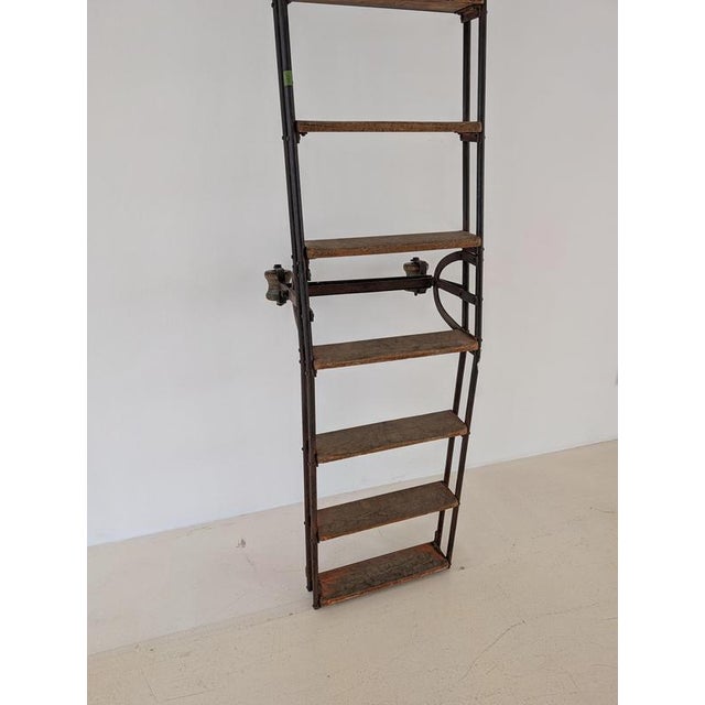 Library Ladder with Wooden Steps For Sale - Image 14 of 16