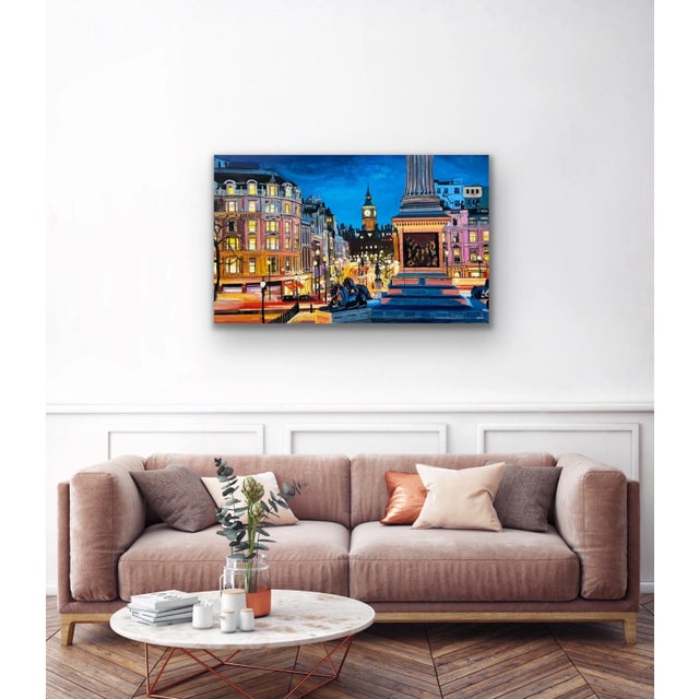 2020s Trafalgar Square Big Ben Westminster London England by British Cityscape Artist For Sale - Image 5 of 12