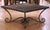 Mid-Century French Iron and Oak Riddling Board Table With Glass Top For Sale - Image 4 of 15