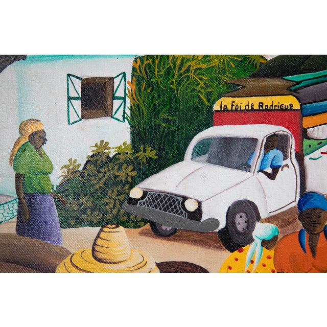 Guverna R - Haitian - Acrylic on Canvas - 35" H x 44 1/2" W This vibrant, large-scale painting is an original acrylic on...