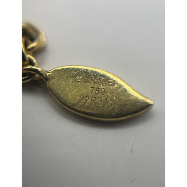 Chanel 18k Gold & Diamond Bouton De Camélia Earrings, A Pair For Sale In Las Vegas - Image 6 of 8