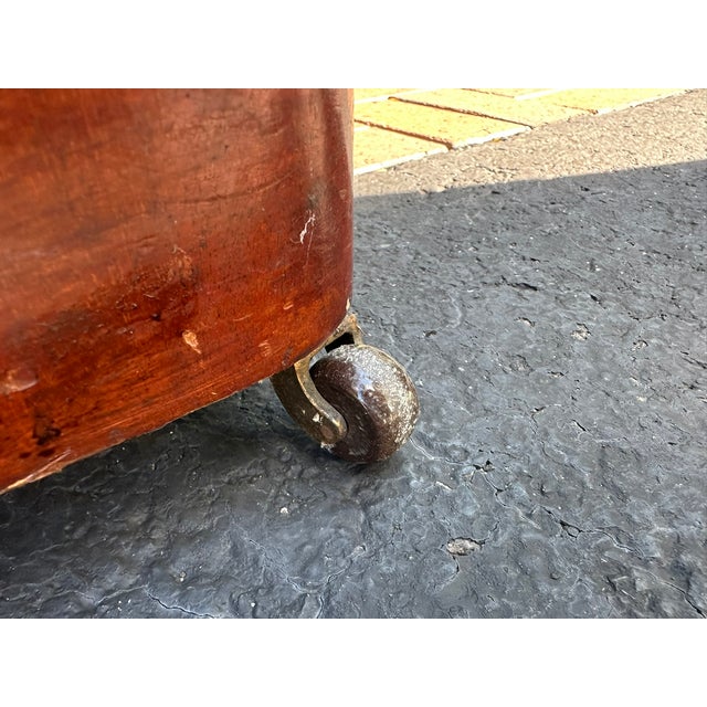 19th Century 19th C Antique Mahogany Commode Chair With Porcelain Insert For Sale - Image 5 of 11