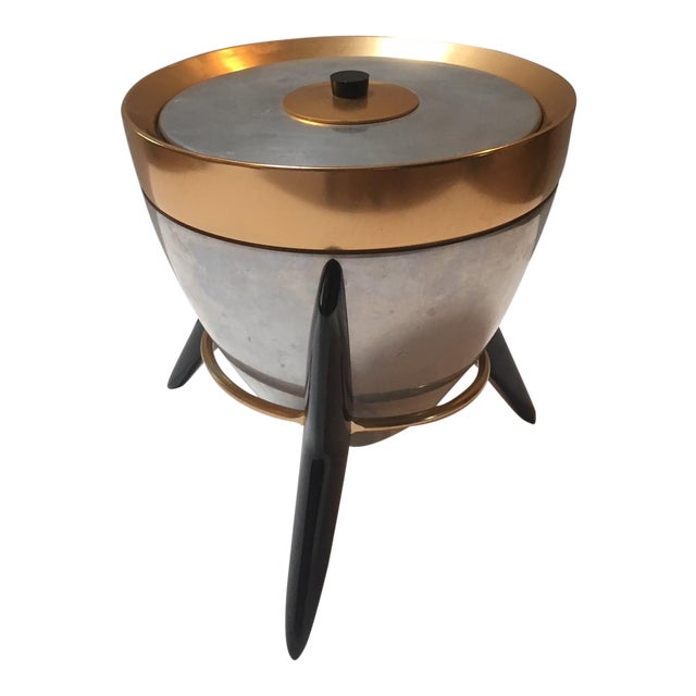 Vintage Mid Century Mirro Aluminum Rocket Ice Bucket With Stand Chairish