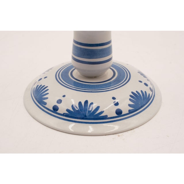 1980s 2 Pairs of Royal Delft Blue & White Ceramic Candlesticks C-57 & C-38 For Sale - Image 5 of 12