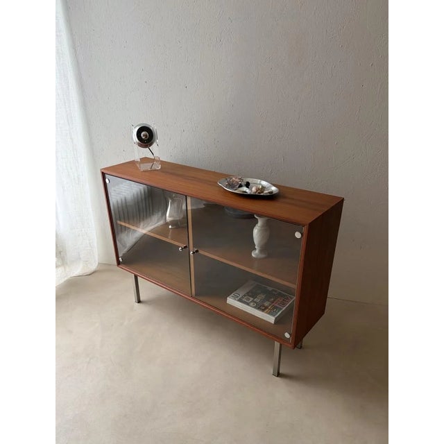 Minimalist Display Cabinet in Teak and Chrome, 1960s For Sale - Image 17 of 17