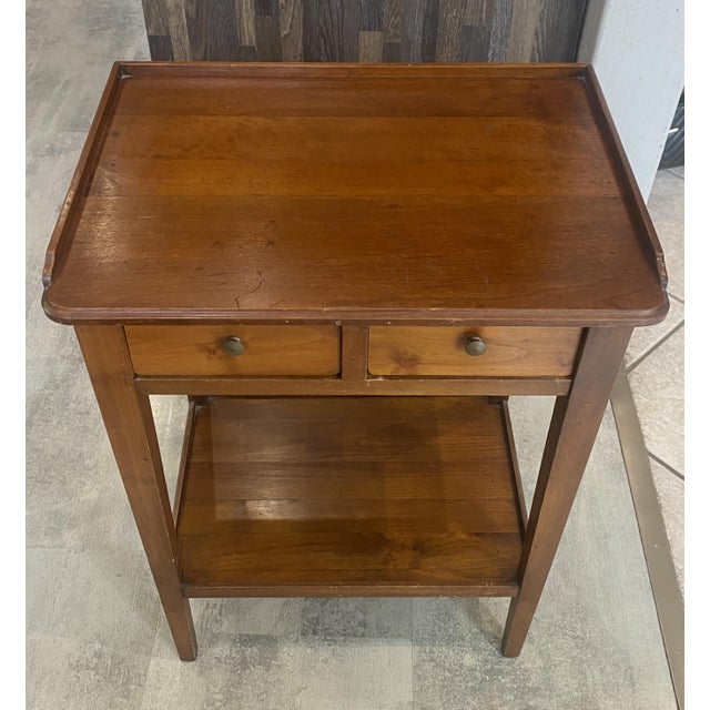 Brown Vintage Side Table in Cherry Wood, 1950s For Sale - Image 8 of 18