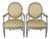 2 Late 20th Century Minton Spidell Neoclassical George III Style Balloon Back Open Arm Chairs Pair For Sale