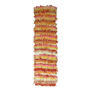 Mid 20th Century Bright Tulu Flotaki Turkish Shag Runner 2'4'' X 8'9''