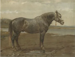 O. Eerelman, Russian Horse, 1898, Paper