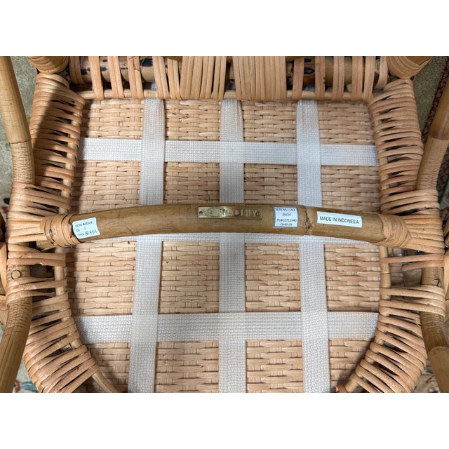 Wood Serena & Lily Sunwashed Rivera Rattan Counter Stools, Pair For Sale - Image 7 of 12