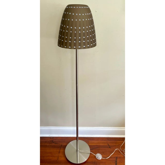 1950s Sculptural Hand Blown Mushroom Floor Lamp With Brushed Nickel Base Styled After Murano For Sale - Image 13 of 13