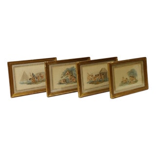 Nude Putti Stipple, 1800, Engravings, Set of 4 For Sale
