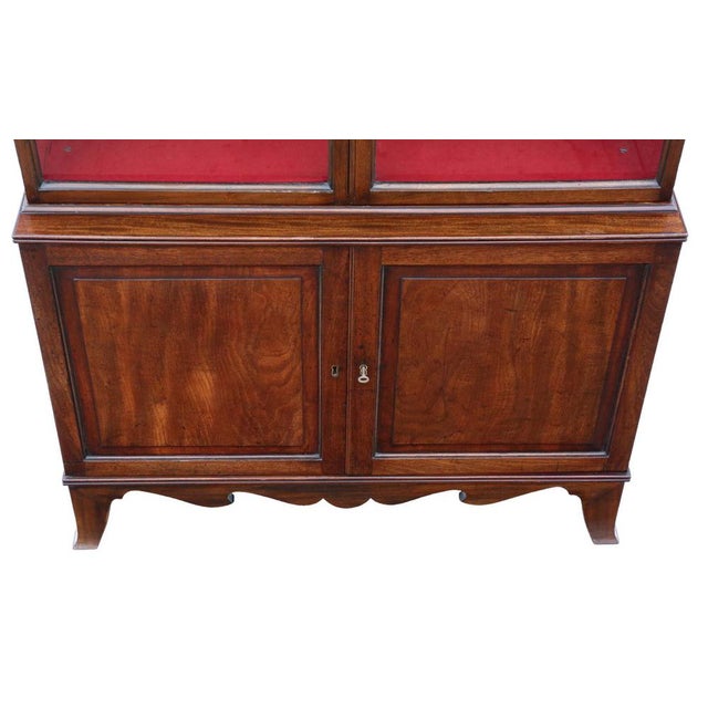 Large Antique Georgian Mahogany Bookcase For Sale - Image 5 of 8