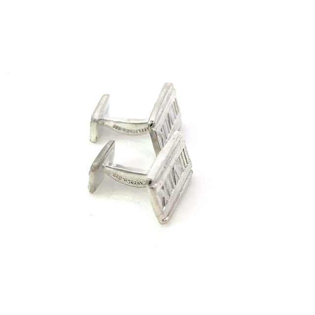 Metal 1990s Pair of Tiffany & Co Estate "Atlas" Cufflinks Sterling Silver 9.43 Grams For Sale - Image 7 of 8