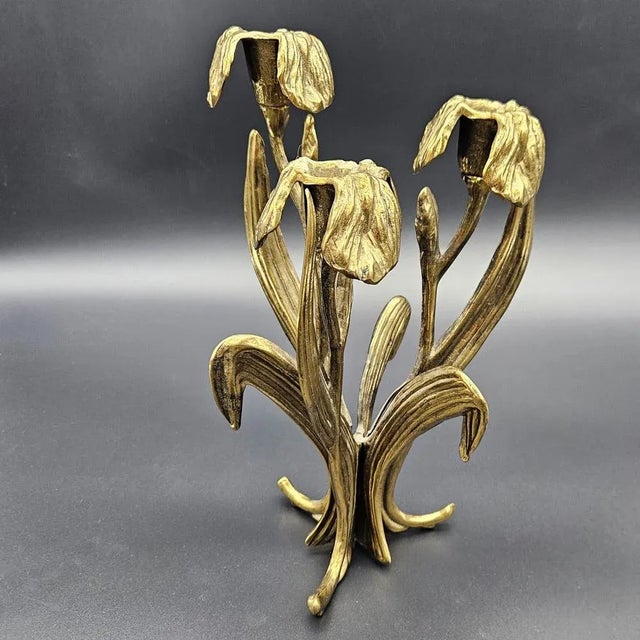 Brutalist Brass Candlestick by Antonella Saviato, 1960s For Sale - Image 4 of 4
