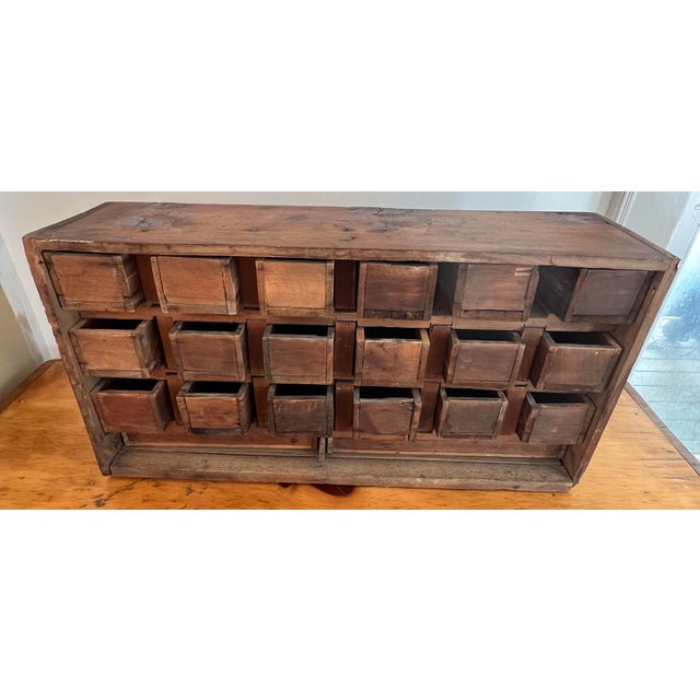 Wood Antique Pine Apothecary Cabinet or Spice Drawer For Sale - Image 7 of 7
