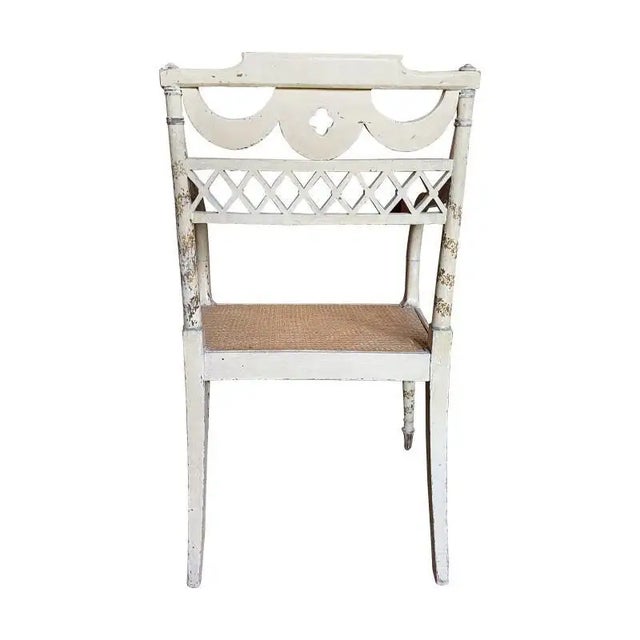 Early 19th Century English Regency Polychrome Painted Armchair For Sale - Image 4 of 9