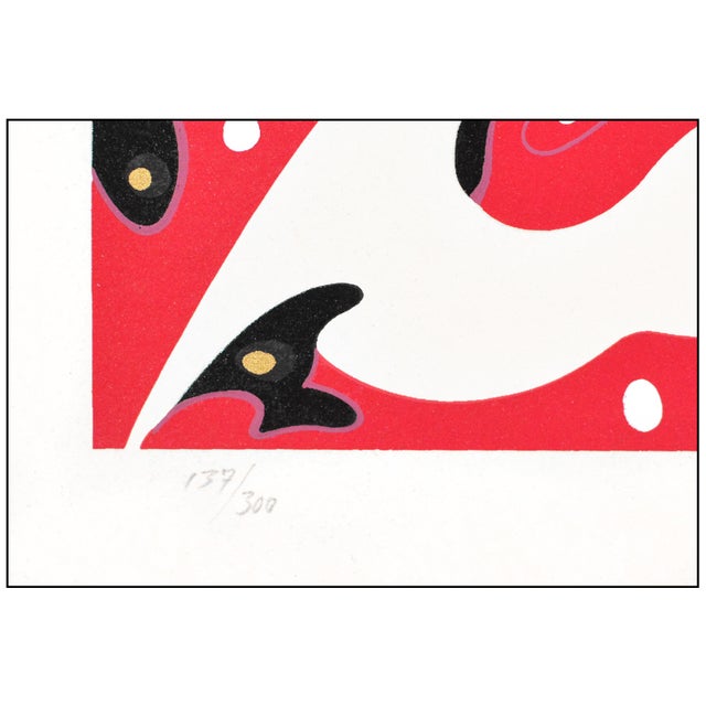 1980s 1983 Sleeping Beauty Art Deco Red Embossed Serigraph Erté For Sale - Image 5 of 6