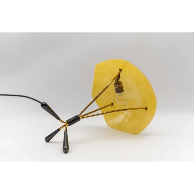 Metal Mid-Century Brass and Fiberglass Table Lamp attributed to Carl Auböck, 1950s For Sale - Image 7 of 12