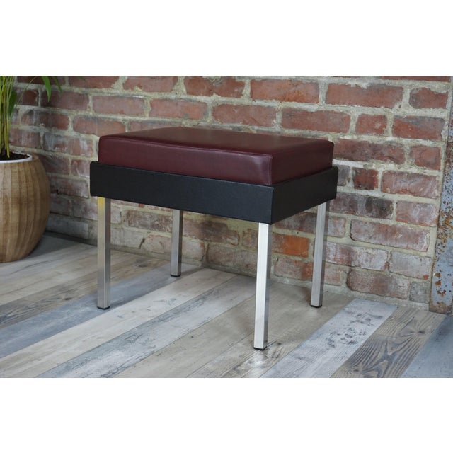 1950s Chrome and Faux Leather Stool from Strafor, 1950s For Sale - Image 5 of 5