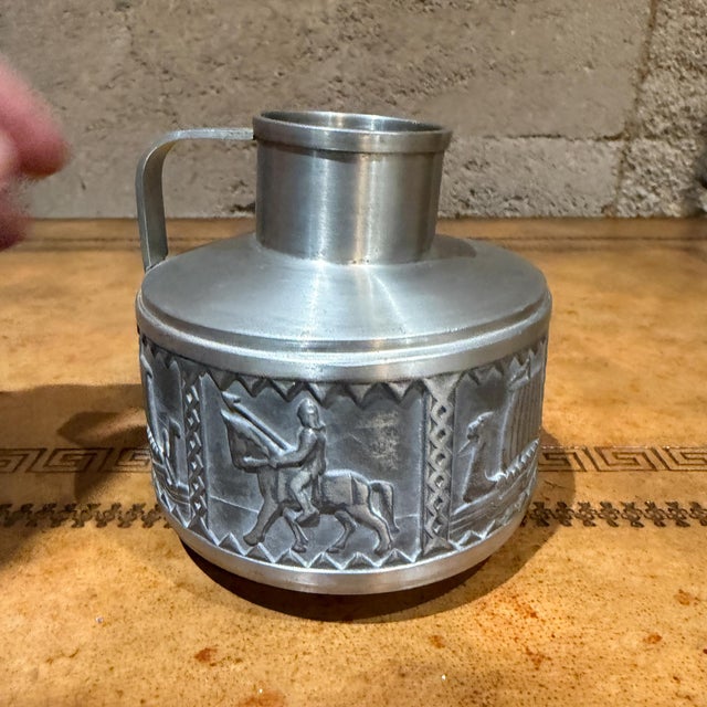 Metal Danish Modern Norwegian Pewter Vase Manufactured by Norsk Tinn For Sale - Image 7 of 15