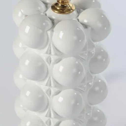 Pair of 1970s white lacquered glass bubble table lamps. Origin: United States Dimensions: 23" high , 6" diameter...