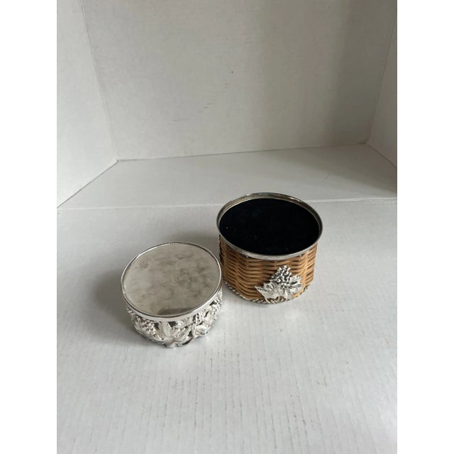 Silver-Plate and Wicker Wine Bottle Coaster & Silver-plate Portuguese Wine Bottle Holder with Grapes. Two great pieces to...
