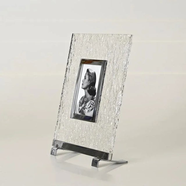 Photo Frame in Ice Acrylic Glass and Chrome from Dior, Italy, 1970s For Sale - Image 16 of 17