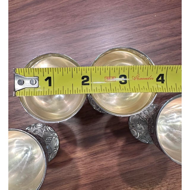 Metal Mid 20th Century Corbell & Co Silver Plated Port Wine Cherubs & Grape Vine Goblets, England- Set of 4 For Sale - Image 7 of 8