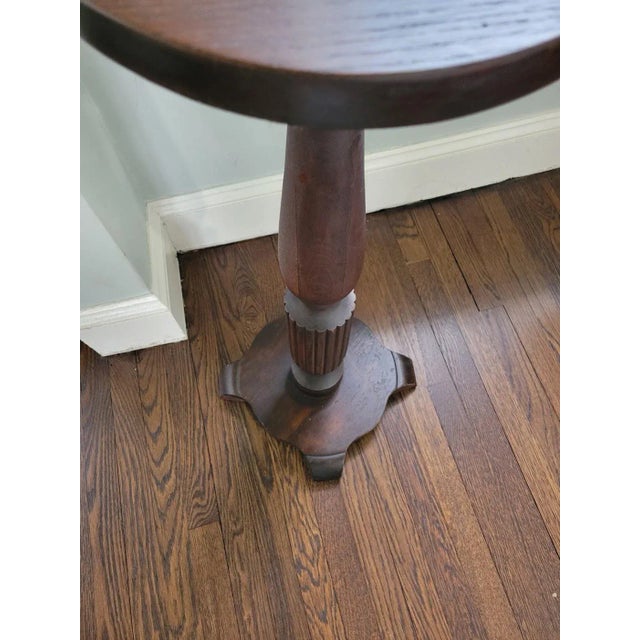 Vintage 1950s Wooden Pedestal Plant Stand For Sale - Image 10 of 11