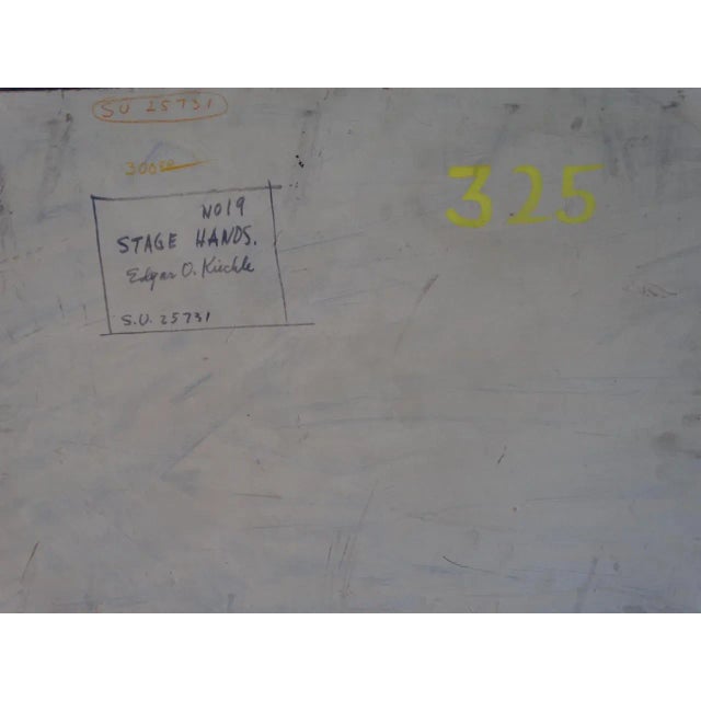 Mid 20th Century Edgar O Kiechle - Stage Hands at the Ballet - Oil on Board For Sale - Image 5 of 7