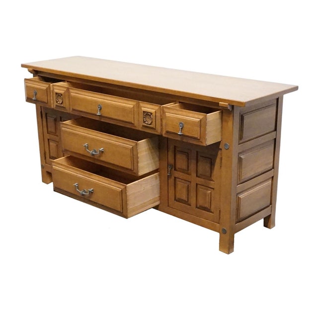 Wood Unique Furniture Solid Southwestern Mediterranean 70" Buffet 5512 - American Fiesta Finish For Sale - Image 7 of 14
