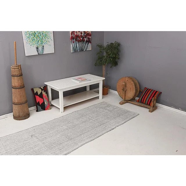 Light Gray Vintage Modern Kilim Runner For Sale In Los Angeles - Image 6 of 7