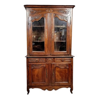 Antique Louis XV Walnut Bookcase, 1750 For Sale