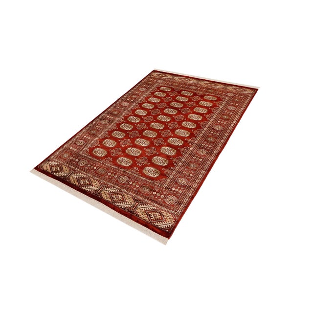 Transform the interior of your home with a beautiful hand-knotted Bokhara rug. Meticulously crafted with intricate...