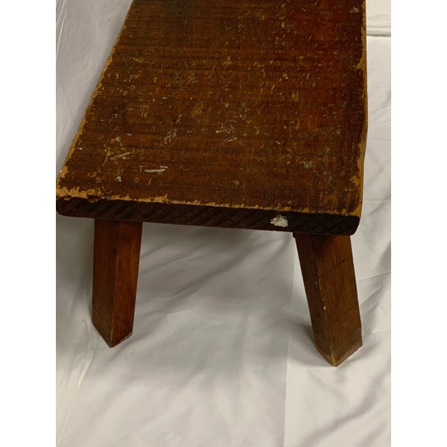 Rustic 1940s Primitive Wooden Stool/Plant Stand For Sale - Image 3 of 12