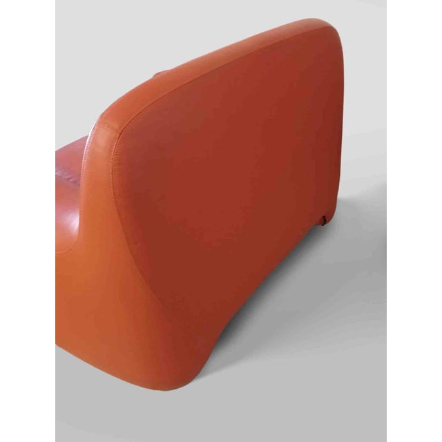 Metal Vintage Orange Leather Armchair by Cinova, Italy, 1980s For Sale - Image 7 of 8