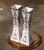 Add vivid color and architectural form to a mantel, console, or dining-room display with this elegant pair of antique...