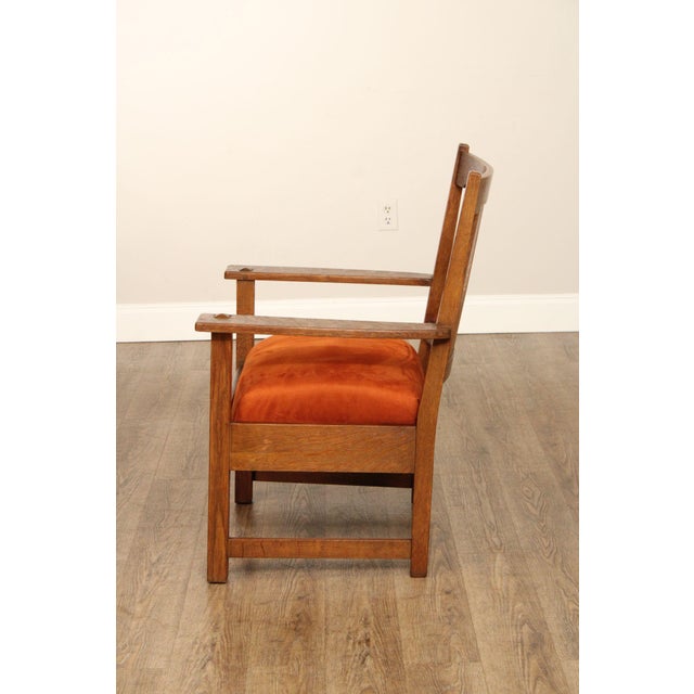 Limbert Antique Mission Oak Armchair For Sale - Image 11 of 12
