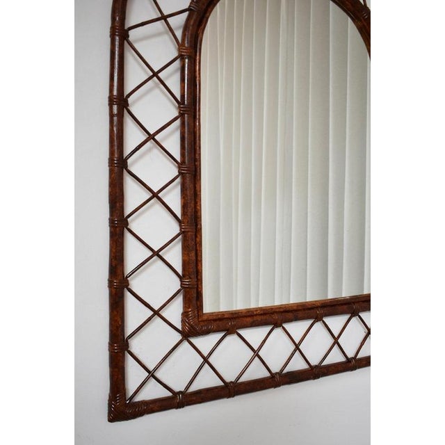 1970s Arched Rattan Mirror, 1970s For Sale - Image 5 of 6
