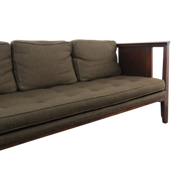 Dunbar Furniture 1950s Vintage Edward Wormley for Dunbar Janus Walnut Sofa For Sale - Image 4 of 12