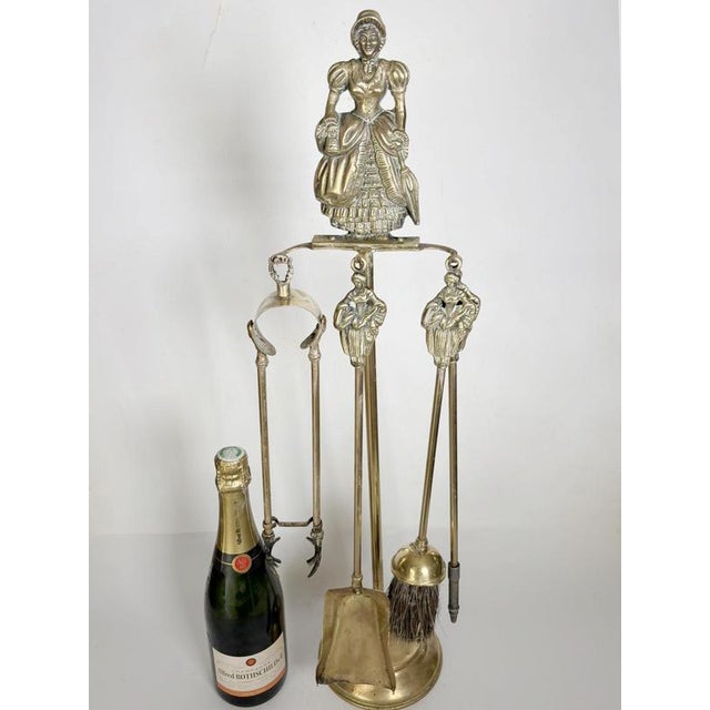 Brass Fireplace Tool Set, France, 1960s, Set of 5 For Sale - Image 3 of 13