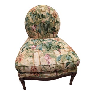 1990s Baker Furniture Louis XVI Style Slipper Chair For Sale