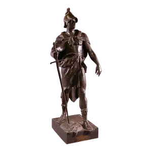 Huge Antique French Bronze Roman Soldier Sculpture by Picault